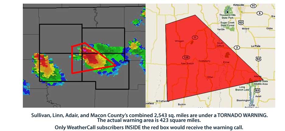 Storm based warning map