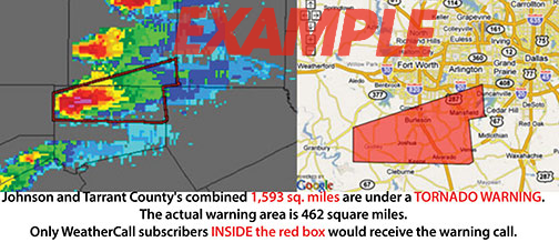 Storm based warning map